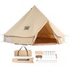 Canvas Bell Tent, 4 Seasons, 13.12 ft Yurt Tent, Canvas Tent for Camping with Stove Jack, Breathable Tent Holds up to 6 People, Camping Outdoor