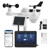7-in-1 Wireless Weather Station with Wi-Fi, 7" TFT Colorful Display, Solar-Powered Outdoor Sensor, Indoor & Outdoor Monitoring