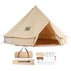 Canvas Bell Tent, 4 Seasons 3 m/9.8ft Yurt Tent, Canvas Tent for Camping with Stove Jack, Breathable Tent Holds up to 4 People, Camping Outdoor