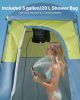 Camping Shower Tent, 1 Room, Portable Privacy Tent Changing Room with Shower Bag, Ground Stakes, Ropes, Carry Bag, and Support Poles