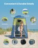Camping Shower Tent, 1 Room, Portable Privacy Tent Changing Room with Shower Bag, Ground Stakes, Ropes, Carry Bag, and Support Poles