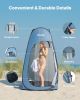 Pop up Shower Tent, Instant Portable Privacy Tent Changing Room with Shower Bag, Ground Stakes, Ropes, Carry Bag, 190T Polyester with Silver Coat