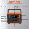 Portable Power Station, 296Wh, Backup Lithium-ion Battery Solar Powered Generator, 300W(Peak Power 600W) Pure Sine Wave AC Outlet, USB QC3.0 LED