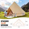 Canvas Bell Tent, 4 Seasons 5 m/16.4 ft Yurt Tent, Canvas Tent for Camping with Stove Jack, Breathable Tent Holds up to 8 People, Camping Outdoor