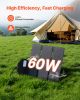 60W Foldable Solar Panel Charger, 16BB N-Type Monocrystalline Solar Panel 24% Efficiency, Lightweight Portable with MC4 Output, Type-C