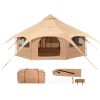 Canvas Tent, 4 Seasons, 16.4 ft Bell Tent, Canvas Tent for Camping with Stove Jack, Breathable Yurt Tent for up to 8 People, Camping Outdoor
