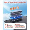 100W Foldable Solar Panel with Frame, 16BB N-Type Portable Monocrystalline Solar Panel Charger 24% Efficiency, IP67 Waterproof Outdoor