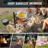 Swivel Campfire Grill, Fire Pit Grill Grate over Fire Pits, Heavy Duty Steel Grill Grates, 360° Adjustable Open Fire Outdoor Equipment, Fire Racks