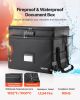 Fireproof Document Box, 1832 Fahrenheit Heat Insulated Fireproof & Waterproof Box with Lock, Portable Two-Layer File Storage Organizer Home Trave