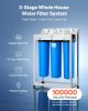 Whole House Water Filter System, 3-Stage | Sediment, GAC, CTO | 4.5" x 20" Home Water Purifier Filter Reduce Chlorine, Chemicals, VOCs, Bad Taste