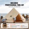 Canvas Bell Tent, 4 Seasons 7 m/22.97 ft Yurt Tent, Canvas Tent for Camping with Stove Jack, Breathable Tent Holds up to 12 People, Camping Outdoor
