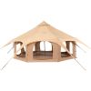 Canvas Tent, 4 Seasons, 16.4 ft Bell Tent, Canvas Tent for Camping with Stove Jack, Breathable Yurt Tent for up to 8 People, Camping Outdoor