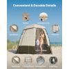 Camping Shower Tent, 2-Room Foldable Privacy Tent Changing Room with Ground Stakes, Ropes, Carry Bag, and Crossbar