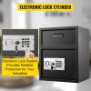 Digital Depository Safe 1.7 Cubic Feet Made of Carbon Steel Electronic Code Lock Depository Safe with Deposit Slot with Two Emergency Keys Deposi