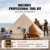 Canvas Bell Tent, 4 Seasons, 13.12 ft Yurt Tent, Canvas Tent for Camping with Stove Jack, Breathable Tent Holds up to 6 People, Camping Outdoor