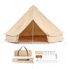 Canvas Bell Tent, 4 Seasons, 13.12 ft Yurt Tent, Canvas Tent for Camping with Stove Jack, Breathable Tent Holds up to 6 People, Camping Outdoor