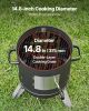 Charcoal Smoker, 16" Vertical Charcoal BBQ Grill, Coated Steel Barbecue Smoker with 2 Grilling Grates, Thermometer, Air Vents & Removable Ash Tra