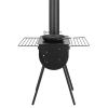 Wood Stove, 118 inch, Alloy Steel Camping Tent Stove, Portable Wood Burning Stove with Chimney Pipes & Gloves, 3000in³ Firebox Hot Stove Outdoor