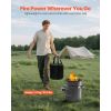 Camping Rocket Stove, Wood Burning Portable Rocket Stove with Carrying Bag for Backpacking, SPCC Steel, Double Door, Burn Twigs