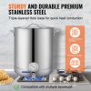 Stainless Steel Kettle, 16 GALLON Brewing Pot, Tri Ply Bottom for Beer, Brew Kettle Pot, Home Brewing Supplies Includes Lid, Handle, Thermometer
