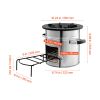 Camping Rocket Stove, Wood Burning Portable Rocket Stove with Carrying Bag for Backpacking, Stainless Steel, Single Door, Burn Wood