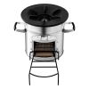 Camping Rocket Stove, Wood Burning Portable Rocket Stove with Carrying Bag for Backpacking, Stainless Steel, Single Door, Burn Wood