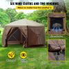 Gazebo Screen Tent, 12 x 12 ft, 6 Sided Pop-up Camping Canopy Shelter Tent with Mesh Windows, Portable Carry Bag, Ground Stakes, Large Outdoor