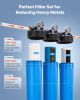 Whole House Water Filter System, 3-Stage | Sediment, KDF, CTO | 4.5" x 20" Home Water Purifier Filter Reduce Heavy Metal, Lead, Mercury, Chlorine
