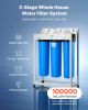 Whole House Water Filter System, 3-Stage | Sediment, KDF, CTO | 4.5" x 20" Home Water Purifier Filter Reduce Heavy Metal, Lead, Mercury, Chlorine