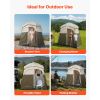 Camping Shower Tent, 2-Room Foldable Portable Privacy Tent Changing Room with Ground Stakes, Ropes, and Carry Bag