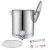 Stainless Steel Kettle, 16 GALLON Brewing Pot, Tri Ply Bottom for Beer, Brew Kettle Pot, Home Brewing Supplies Includes Lid, Handle, Thermometer