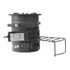 Camping Rocket Stove, Wood Burning Portable Rocket Stove with Carrying Bag for Backpacking, SPCC Steel, Double Door, Burn Twigs