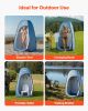 Pop up Shower Tent, Instant Portable Privacy Tent Changing Room with Shower Bag, Ground Stakes, Ropes, Carry Bag, 190T Polyester with Silver Coat