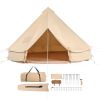 Canvas Bell Tent, 4 Seasons 5 m/16.4 ft Yurt Tent, Canvas Tent for Camping with Stove Jack, Breathable Tent Holds up to 8 People, Camping Outdoor