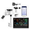 7-in-1 Wi-Fi Weather Station with APP, 7.5-Inch VA Display, Wireless Solar Powered Outdoor Sensor, Rain Gauge, Indoor Outdoor for Weather Forecas