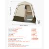 Camping Shower Tent, 2-Room Foldable Privacy Tent Changing Room with Ground Stakes, Ropes, Carry Bag, and Crossbar