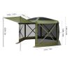 Pop up Gazebo Screen Tent, 12 x 12 ft Large 6-Sided Camping Canopy Tent with Removable Top & Carry Bag, Quick-Set & Bite-Proof, 8-10 Persons