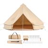 Canvas Bell Tent, 4 Seasons 7 m/22.97 ft Yurt Tent, Canvas Tent for Camping with Stove Jack, Breathable Tent Holds up to 12 People, Camping Outdoor