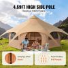 Canvas Tent, 4 Seasons, 16.4 ft Bell Tent, Canvas Tent for Camping with Stove Jack, Breathable Yurt Tent for up to 8 People, Camping Outdoor