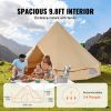 Canvas Bell Tent, 4 Seasons 3 m/9.8ft Yurt Tent, Canvas Tent for Camping with Stove Jack, Breathable Tent Holds up to 4 People, Camping Outdoor