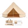 Canvas Bell Tent, 4 Seasons 3 m/9.8ft Yurt Tent, Canvas Tent for Camping with Stove Jack, Breathable Tent Holds up to 4 People, Camping Outdoor