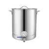 Stainless Steel Kettle, 16 GALLON Brewing Pot, Tri Ply Bottom for Beer, Brew Kettle Pot, Home Brewing Supplies Includes Lid, Handle, Thermometer