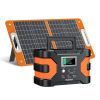 200W Peak Power Station, Flashfish CPAP Battery 166Wh 45000mAh Backup Power Pack  With 60W 18V Portable Solar Panel, FLASHFISH Foldable Solar Cha