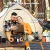 200W Peak Power Station, Flashfish CPAP Battery 166Wh 45000mAh Backup Power Pack  With 60W 18V Portable Solar Panel, FLASHFISH Foldable Solar Cha