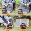 200W Peak Power Station, Flashfish CPAP Battery 166Wh 45000mAh Backup Power Pack  With 60W 18V Portable Solar Panel, FLASHFISH Foldable Solar Cha