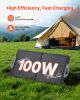 100W Foldable Solar Panel, 24% High-Efficiency Portable Monocrystalline Solar Panel Charger with MC4 Output, USB-A, Type-C & DC Ports