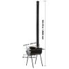 Wood Stove, 118 inch, Alloy Steel Camping Tent Stove, Portable Wood Burning Stove with Chimney Pipes & Gloves, 3000in³ Firebox Hot Stove Outdoor