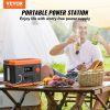 Portable Power Station, 296Wh, Backup Lithium-ion Battery Solar Powered Generator, 300W(Peak Power 600W) Pure Sine Wave AC Outlet, USB QC3.0 LED
