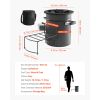 Camping Rocket Stove, Wood Burning Portable Rocket Stove with Carrying Bag for Backpacking, SPCC Steel, Double Door, Burn Twigs