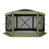 Pop up Gazebo Screen Tent, 12 x 12 ft Large 6-Sided Camping Canopy Tent with Removable Top & Carry Bag, Quick-Set & Bite-Proof, 8-10 Persons